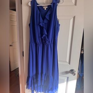 Elegant Blue Ruffle Dress